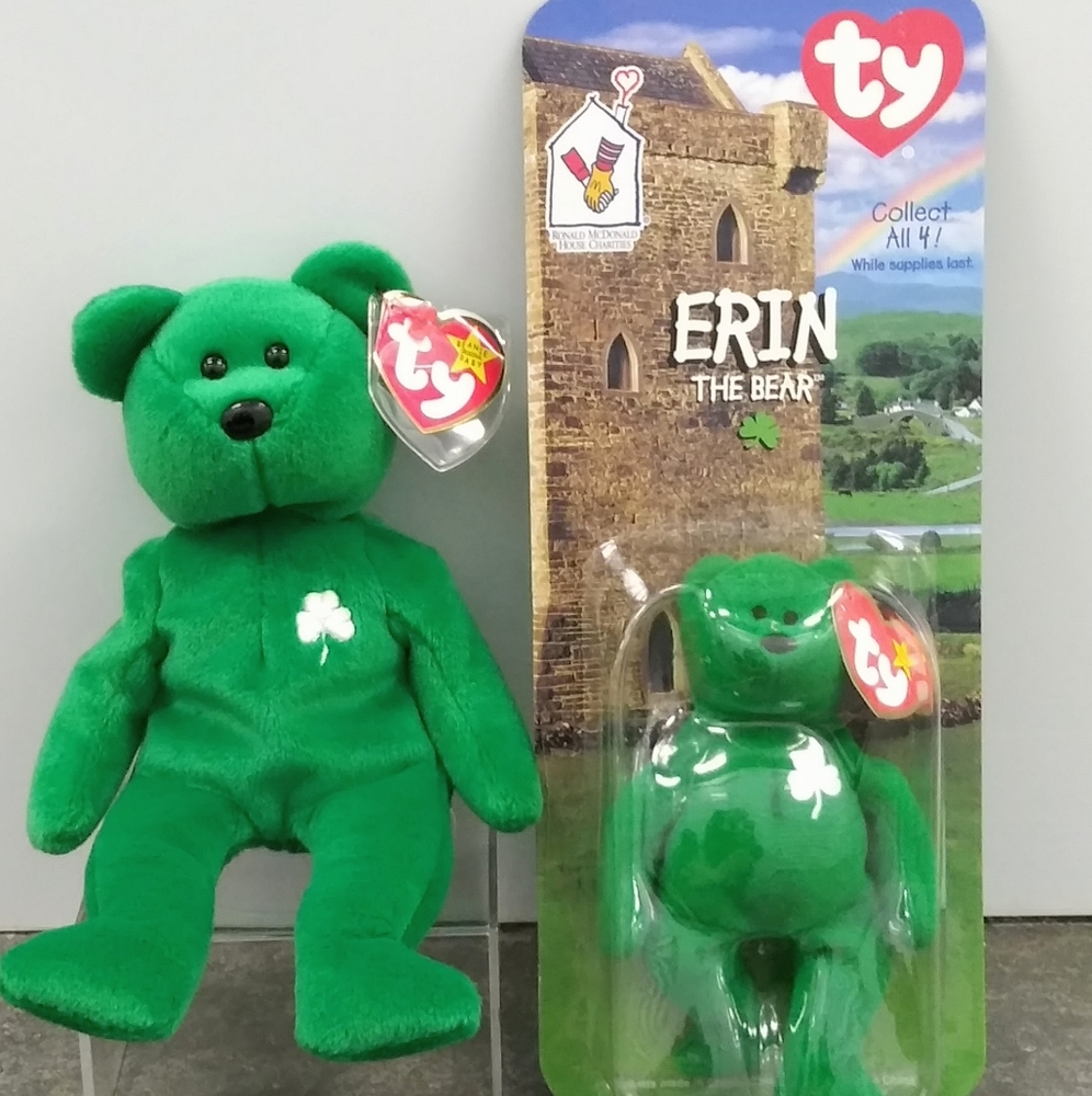 Vintage Erin Beanie Babie and Teenie Beanie  From McDonald's Excellent Condition
